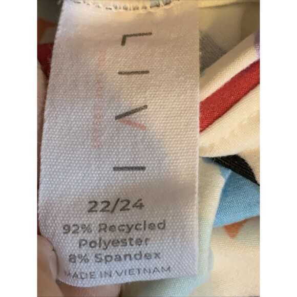 Lane Bryant Tank Top Women's 22/24 Colorful Retro Open Back Tunic Slouchy Active - Picture 5 of 13